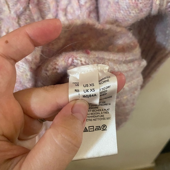 Free People Molly Cable Knit Cardigan Sweater Size XS Angel Food Cake Pink - Picture 6 of 14